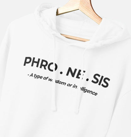 Phronesis Original Wisdom Men's White Hoodie