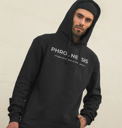 Phronesis Original Wisdom Men's Black Hoodie