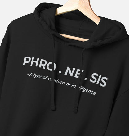 Phronesis Original Wisdom Men's Black Hoodie